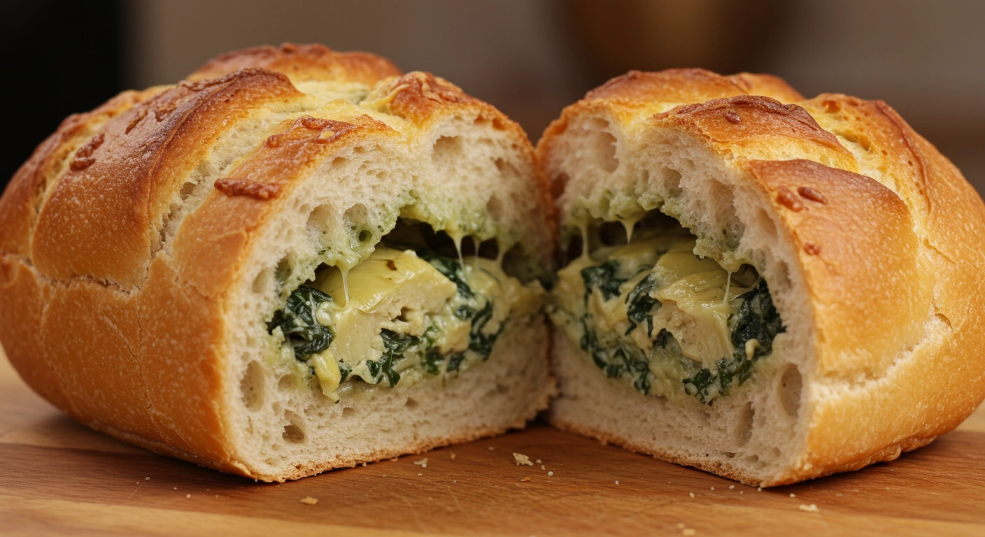 Spinach and Artichoke Stuffed Bread